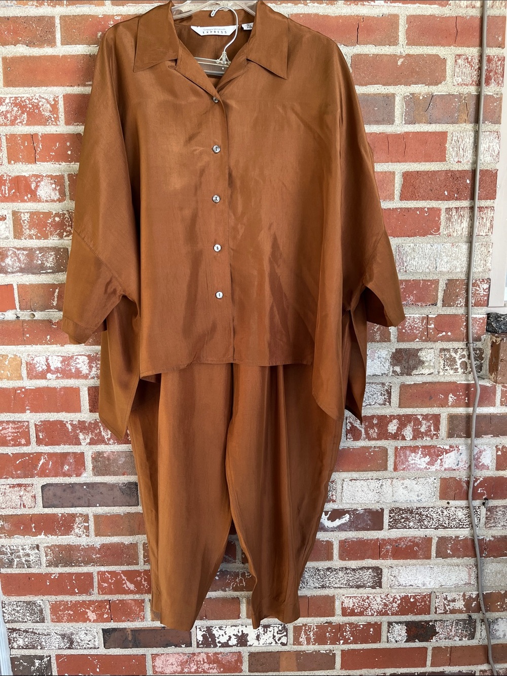 Vintage Express Copper Brown 100% Silk Set